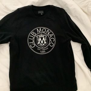 Club Monaco Black Heritage Logo crewneck